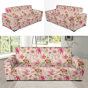 Swallow Pattern Print Design 01  Sofa Slipcover