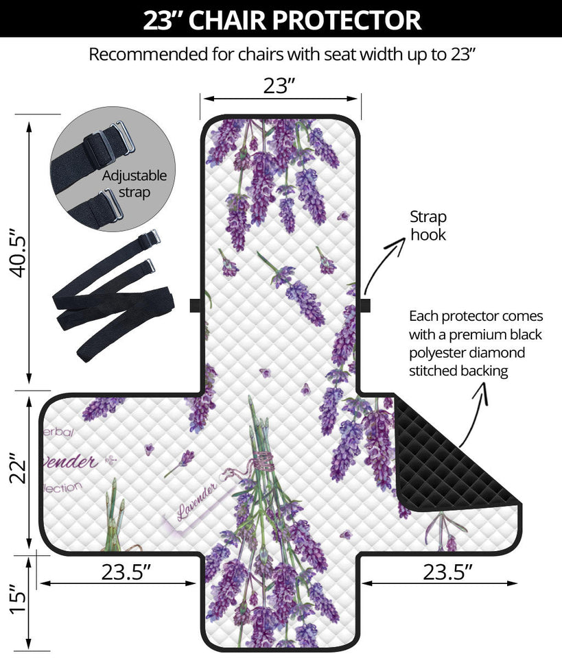 lavender flower design pattern Chair Cover Protector