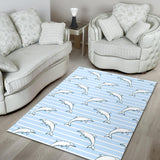 Dolphin Blue Striped Background Area Rug