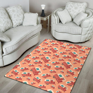 Camper Van Pattern Print Design 03 Area Rug