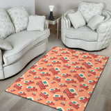 Camper Van Pattern Print Design 03 Area Rug