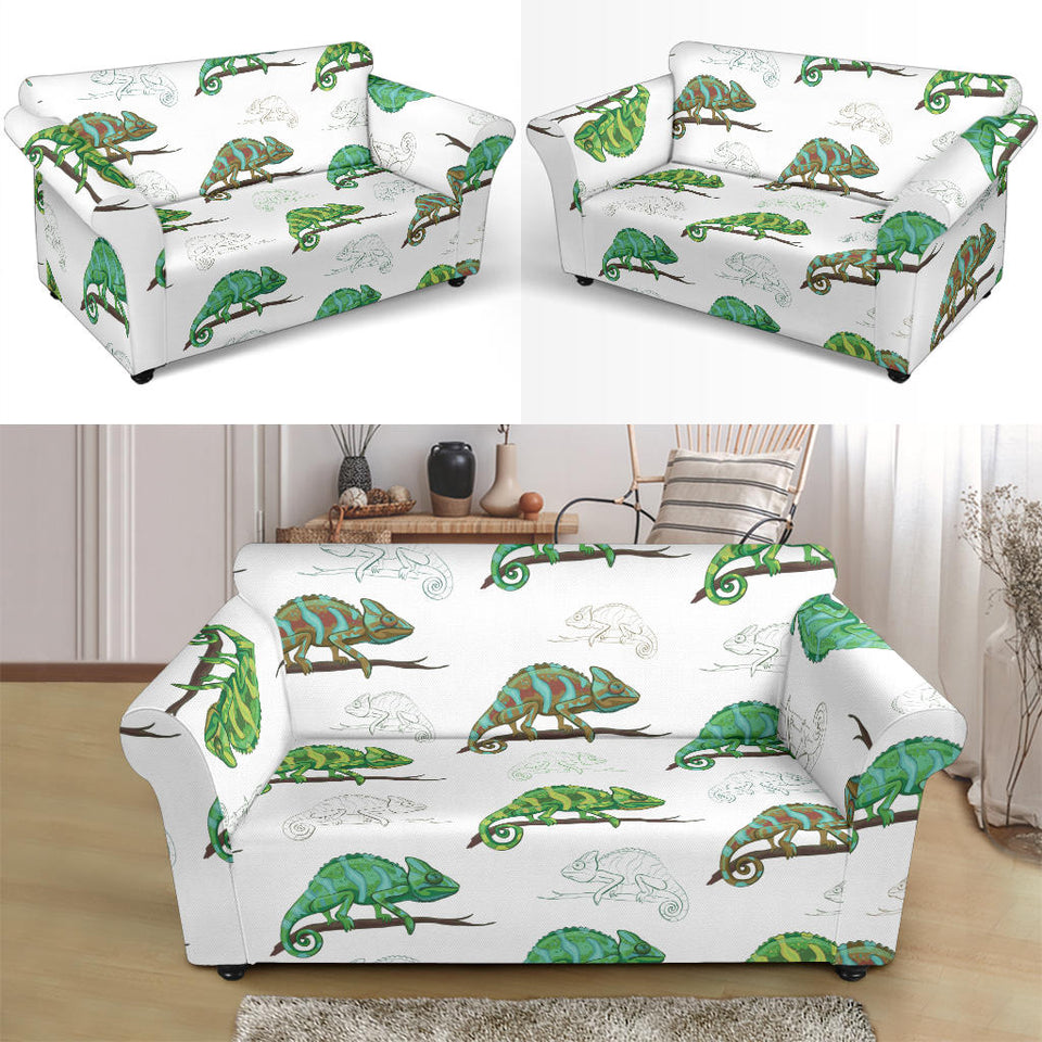 Chameleon Lizard Pattern Loveseat Couch Slipcover