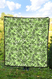 Canabis Marijuana Weed Pattern Print Design 01 Premium Quilt