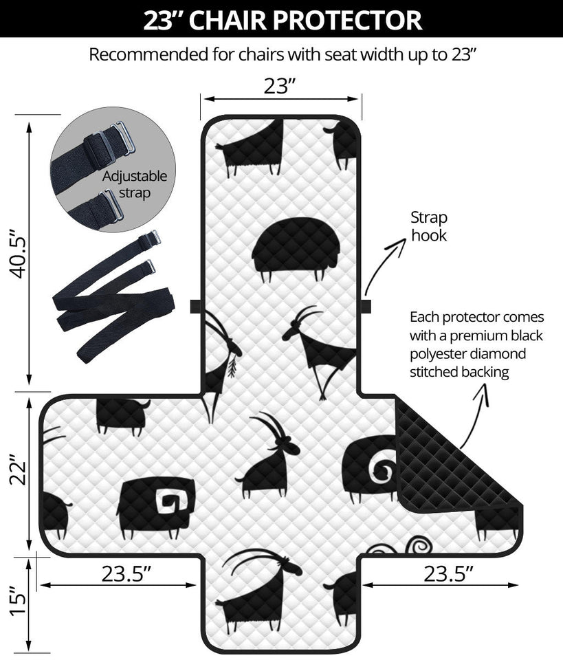 Goat ram pattern Chair Cover Protector