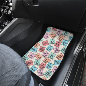 Chemistry Periodic Table Pattern Print Design 02 Front Car Mats