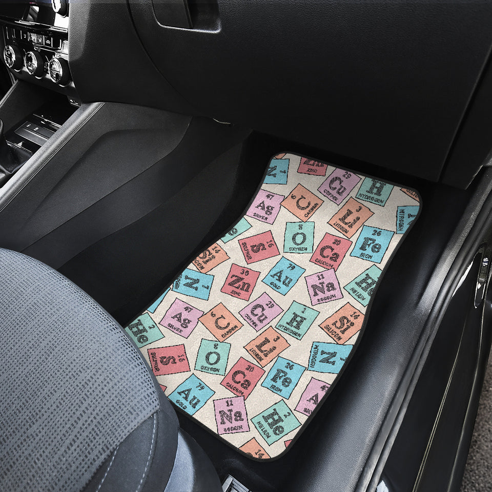 Chemistry Periodic Table Pattern Print Design 02 Front Car Mats