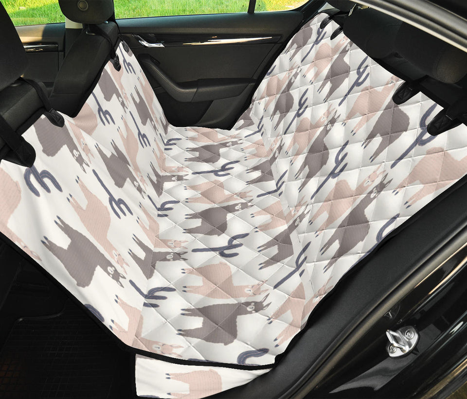 Llama Alpaca Pattern Dog Car Seat Covers
