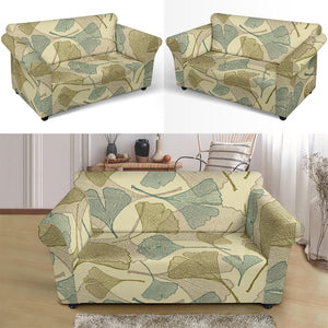 Ginkgo Leaves Design Pattern Loveseat Couch Slipcover