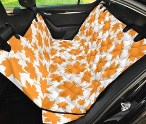 Orange Maple Leaf Pattern Dog Car Seat Covers