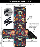 Sugar skulls flower maxican pattern Recliner Cover Protector