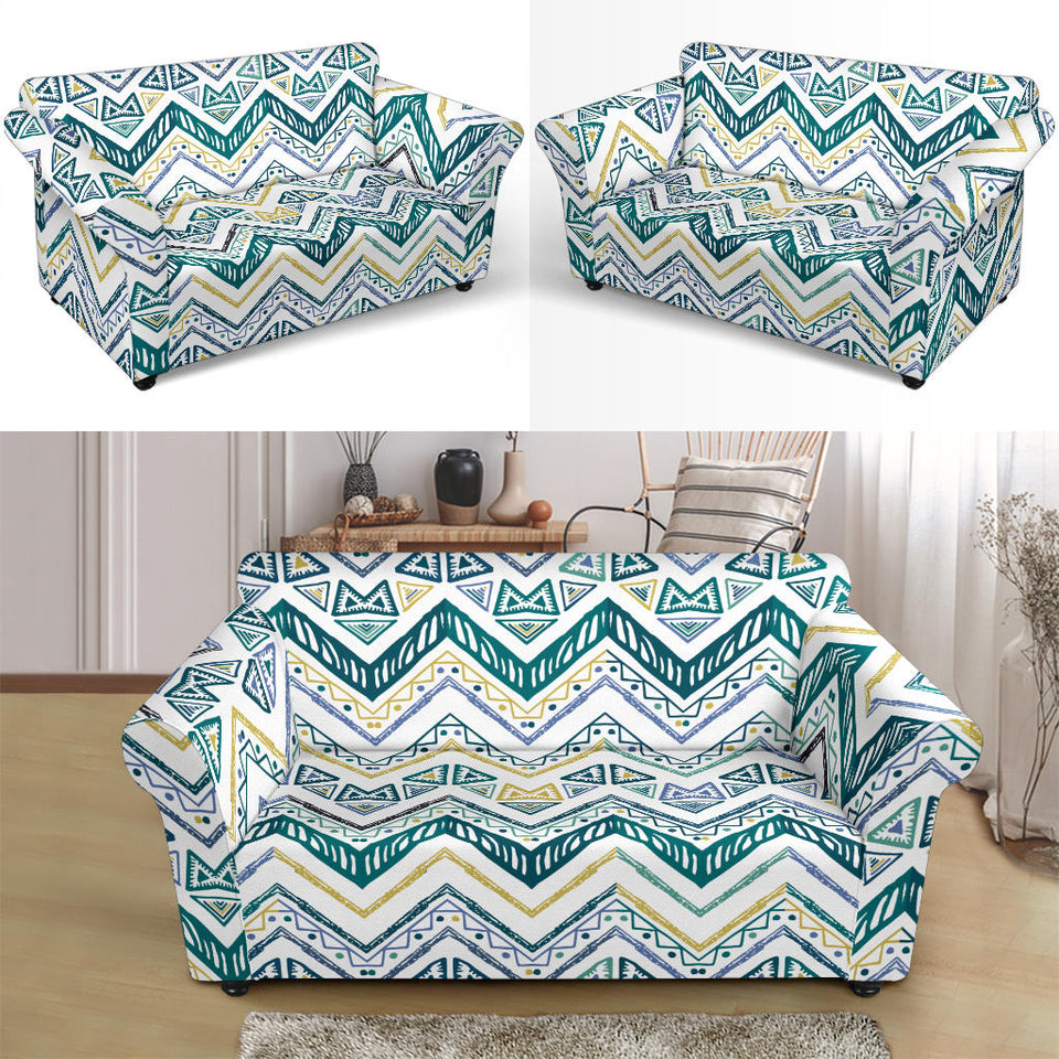 Zigzag  Chevron Paint Design Pattern Loveseat Couch Slipcover