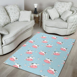 Cute Cow Flower Pattern Area Rug