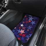 Red Blue Star Pattern Front And Back Car Mats