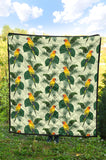 Beautiful Parrot Palm Leaves Pattern Premium Quilt