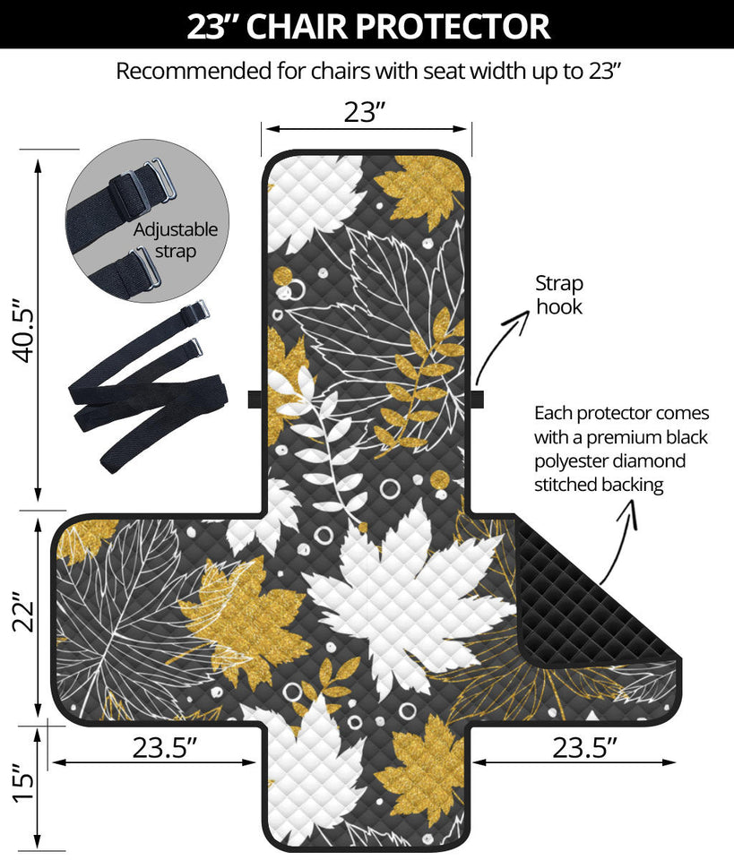 Beautiful gold autumn maple leaf pattern Chair Cover Protector
