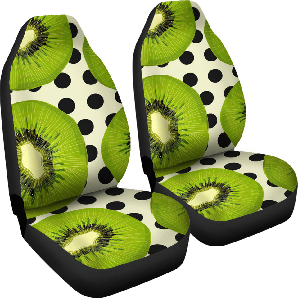 Kiwi Black Dot Background Universal Fit Car Seat Covers