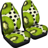 Kiwi Black Dot Background Universal Fit Car Seat Covers