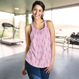 Lavender pattern pink background Women Racerback Tank Top