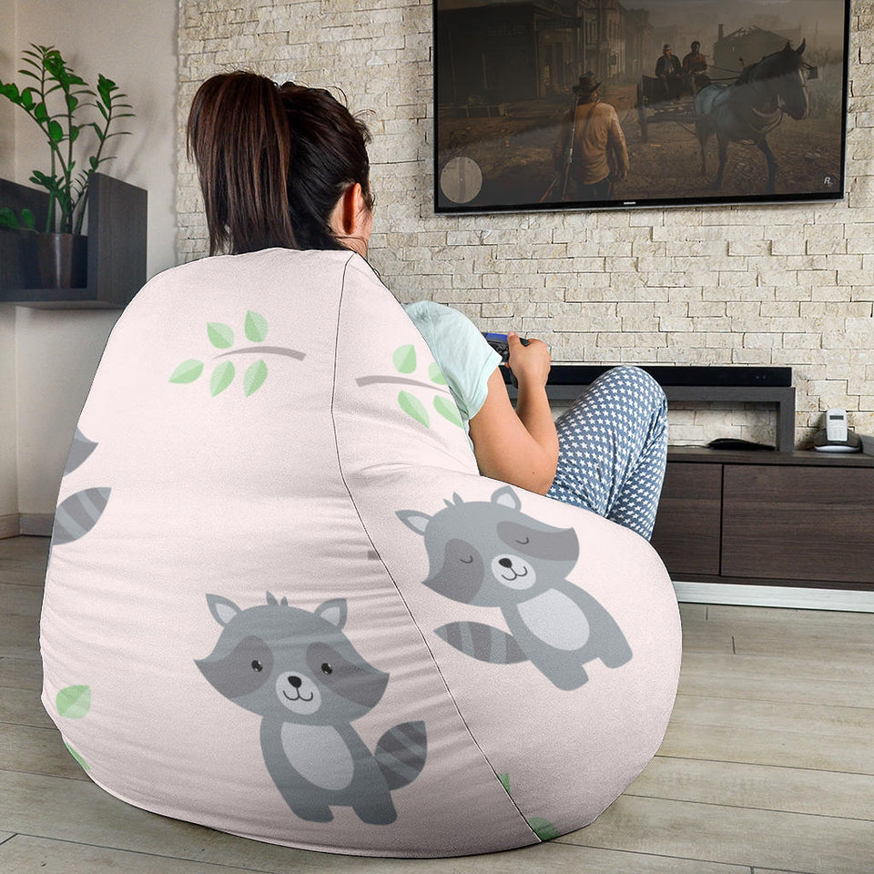 Cute Raccoons Leaves Pattern Bean Bag Cover