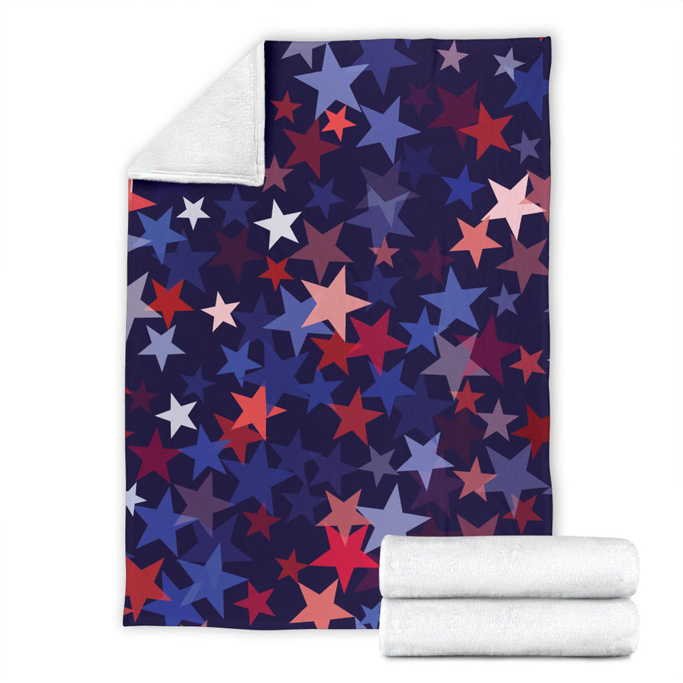 Red Blue Star Pattern Premium Blanket