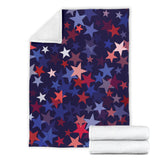 Red Blue Star Pattern Premium Blanket