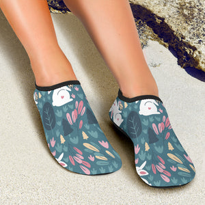 Cute Rabbit Pattern Aqua Shoes