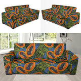 Colorful Papaya Tropical Leaves Sofa Slipcover