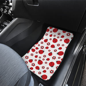 Ladybug Pattern Print Design 04 Front and Back Car Mats