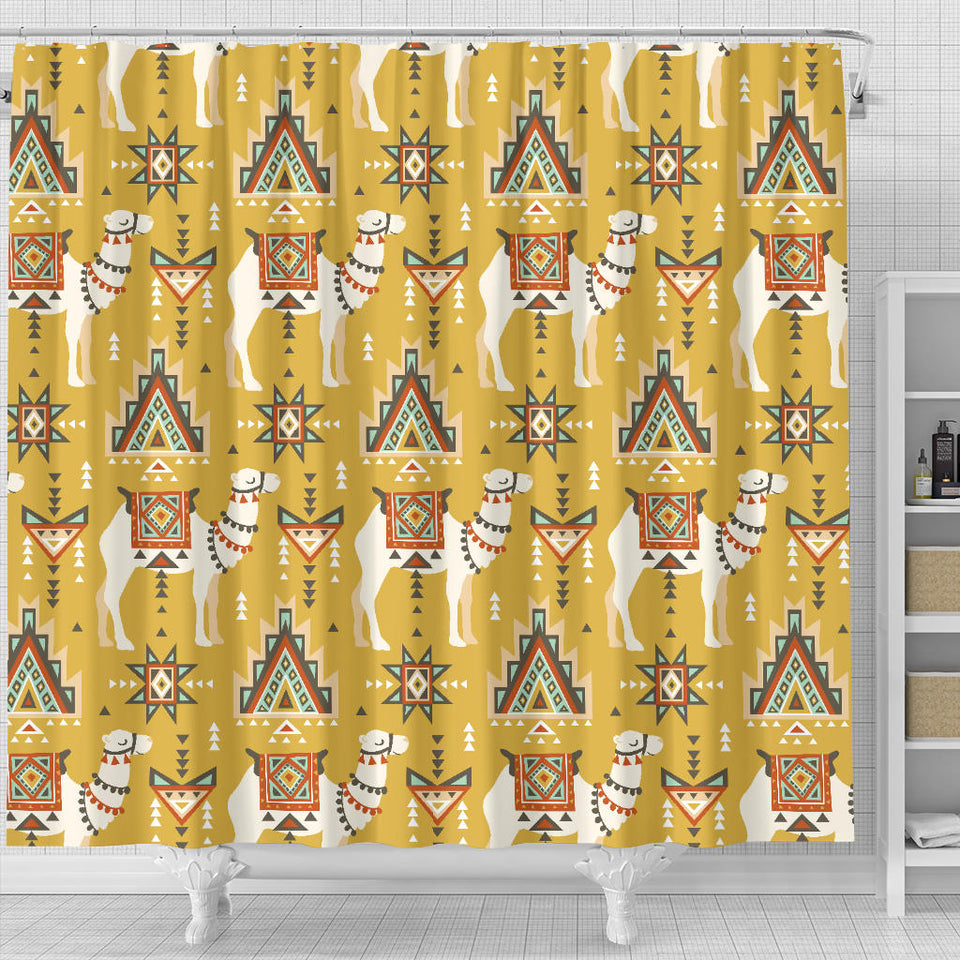 Camels Ethnic Motif Pattern Shower Curtain Fulfilled In US
