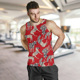Zebra abstract red background Men Tank Top