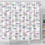 Helicopter Plane Pattern Shower Curtain Fulfilled In US