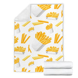 French Fries White Paper Box Pattern Premium Blanket