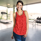 strawberry pattern red background Women Racerback Tank Top