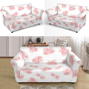 Pink Sakura Cherry Blossom Pattern Loveseat Couch Slipcover