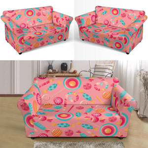 Colorful Candy Pattern Loveseat Couch Slipcover