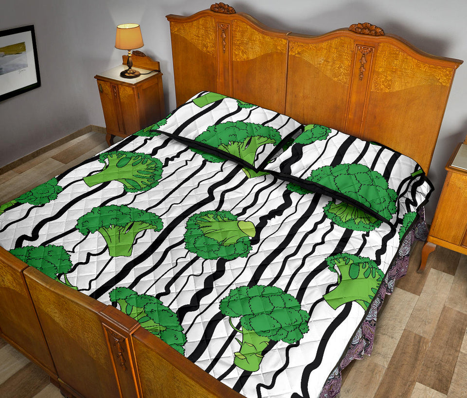 Cool Broccoli pattern Quilt Bed Set