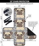 Happy pug pattern Chair Cover Protector