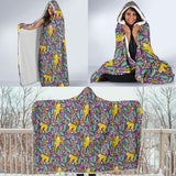 Cute Yellow Monkey Leaves Pattern Hooded Blanket