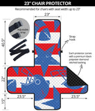 American football ball star stripes pattern Chair Cover Protector