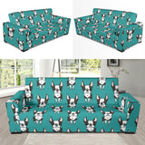 Hand Drawn Boston Terrier Dog Pattern Sofa Slipcover