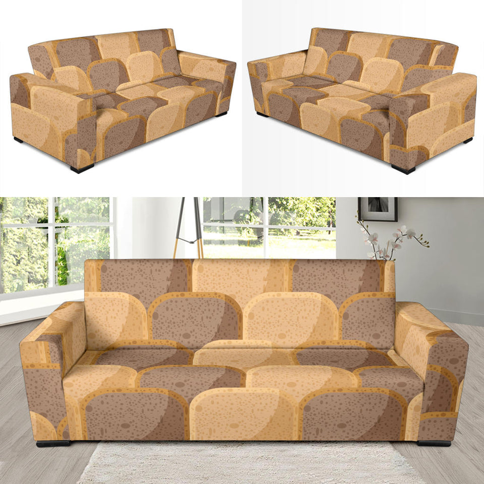 Bread Toast Pattern Print Design 04 Sofa Slipcover