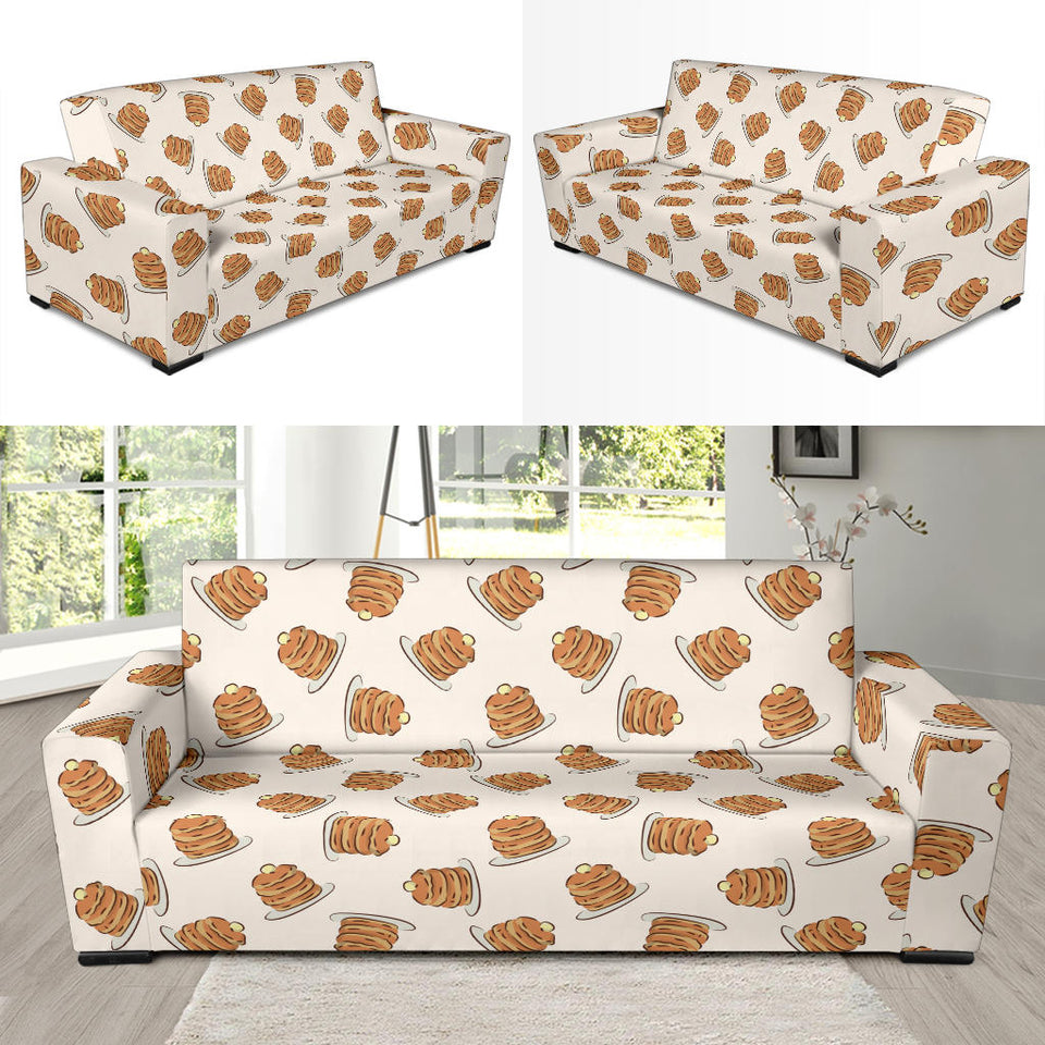 Pancake Pattern Print Design 01  Sofa Slipcover