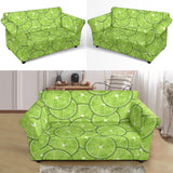 Slices Of Lime Pattern Loveseat Couch Slipcover