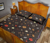 Coffee bean leave pattern Quilt Bed Set