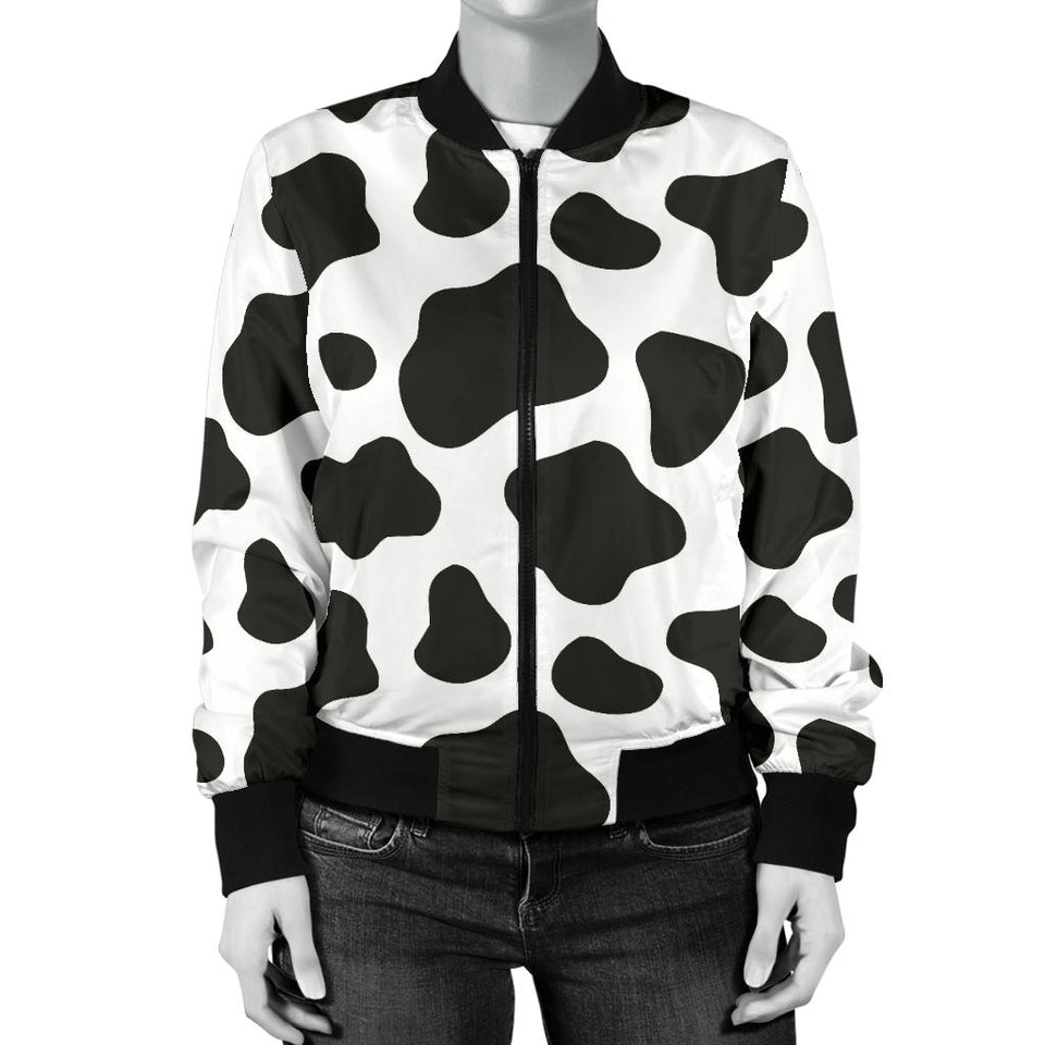 Cow Skin Pattern Women'S Bomber Jacket