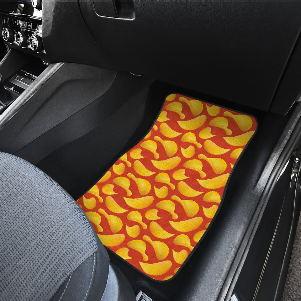 Potato Chips Pattern Print Design 05 Front and Back Car Mats