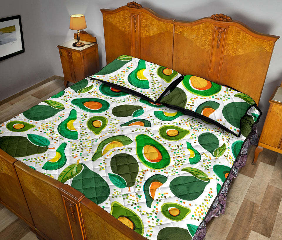 Avocado design pattern Quilt Bed Set