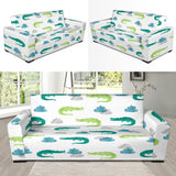 Watercolor Crocodile Pattern Sofa Slipcover
