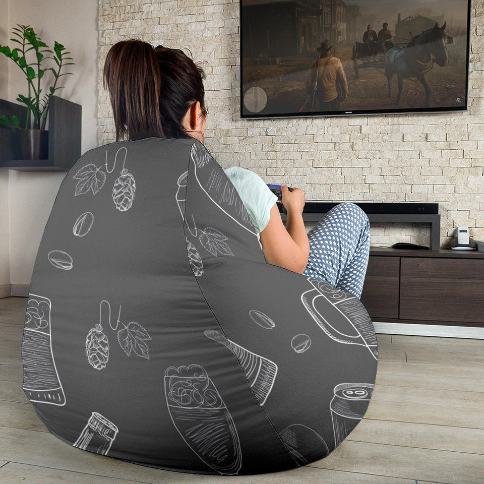 Beer Hand Drawn Pattern Bean Bag Cover