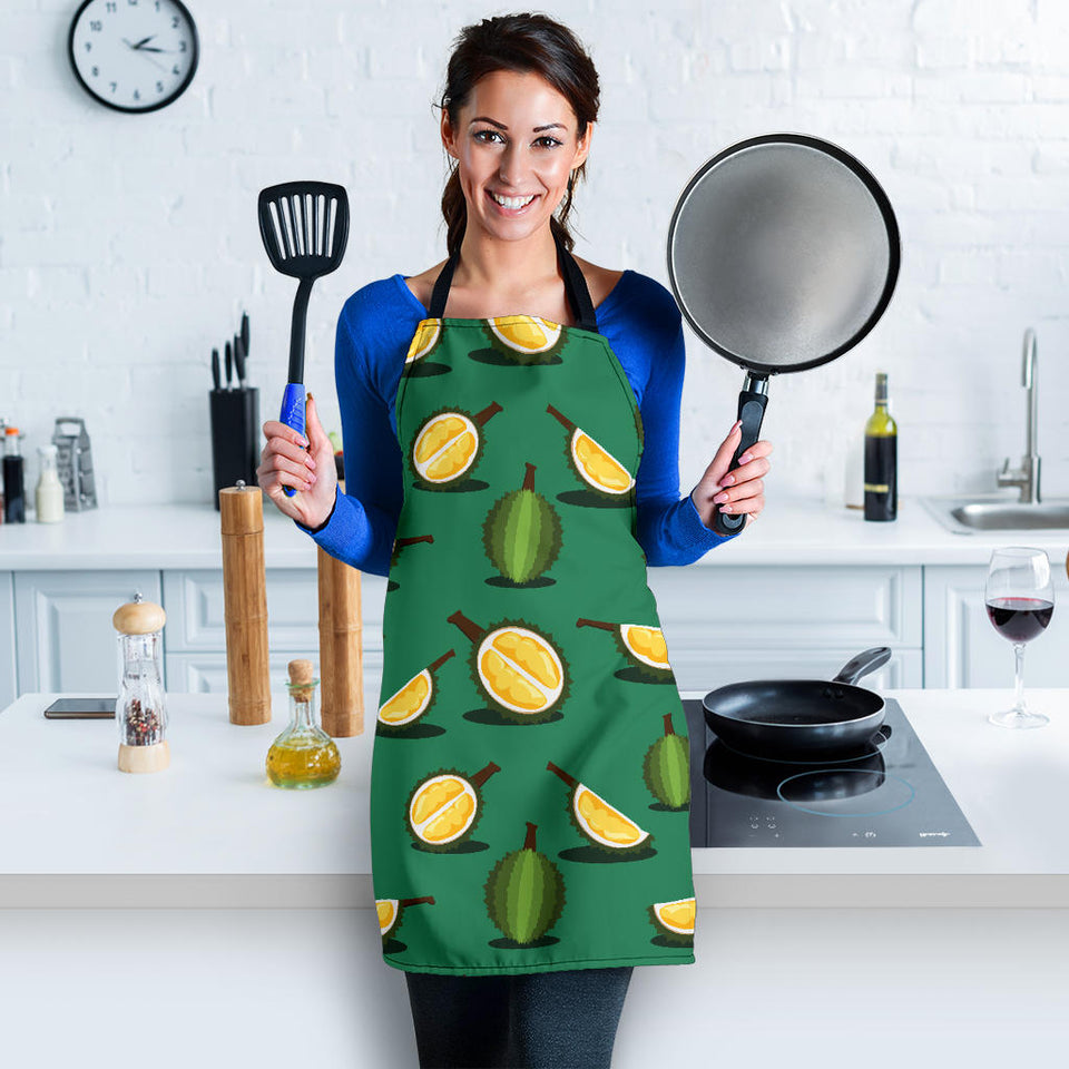 Durian Pattern Green Background Adjustable Apron